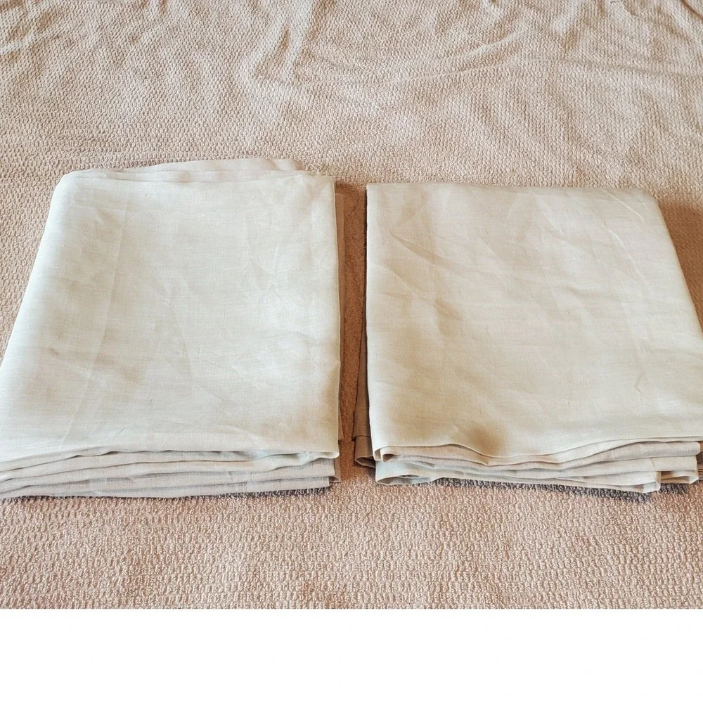 Threshold 100% Linen Light Filtering Curtain Panels 54x95 Natural Beige 2pc